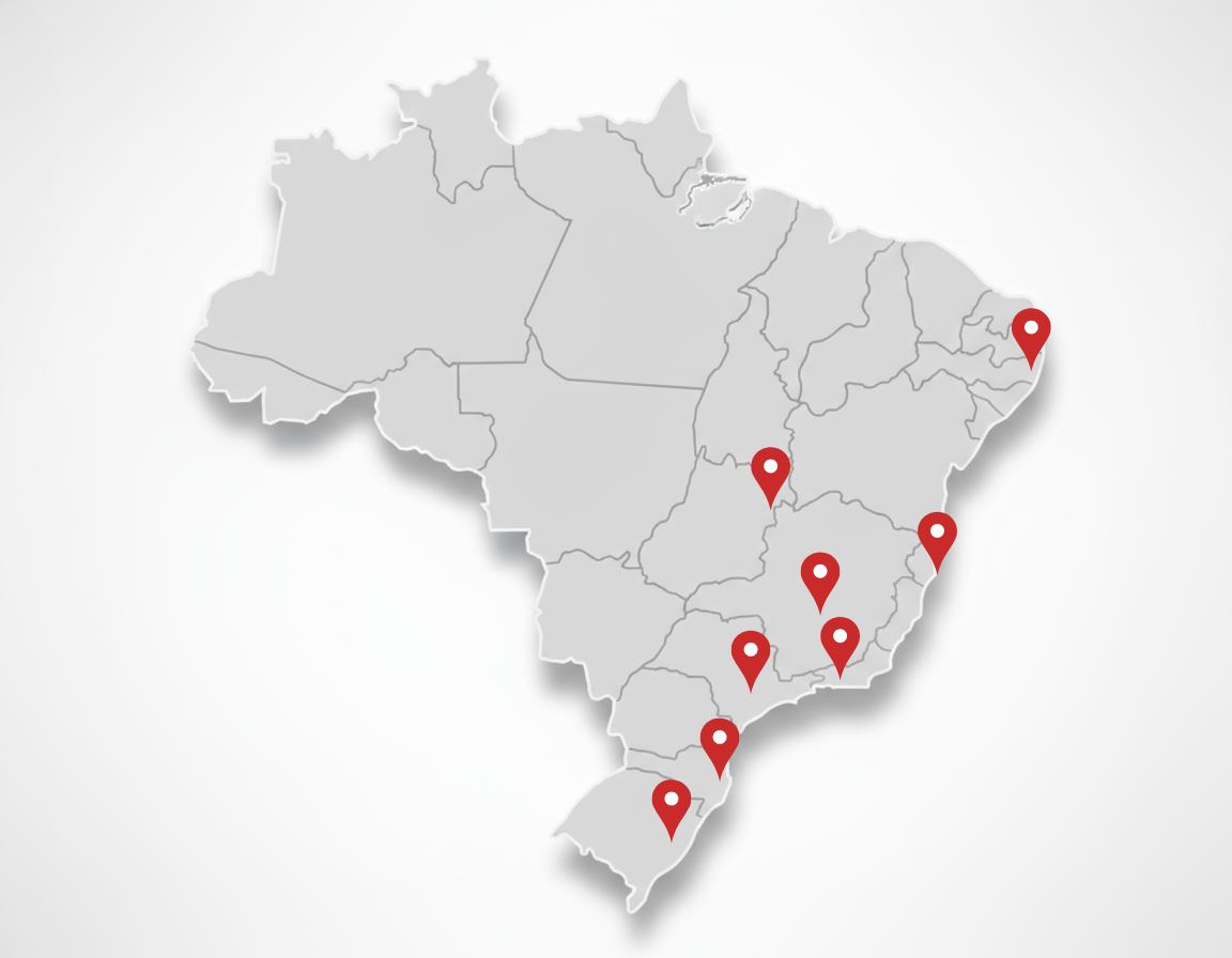Mapa do Brasil com principais aeroportos em destaque