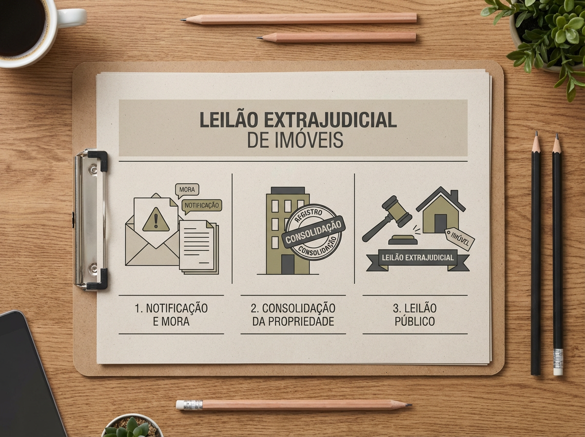 Conjunto organizado de documentos necessários para analisar um leilão extrajudicial de imóvel