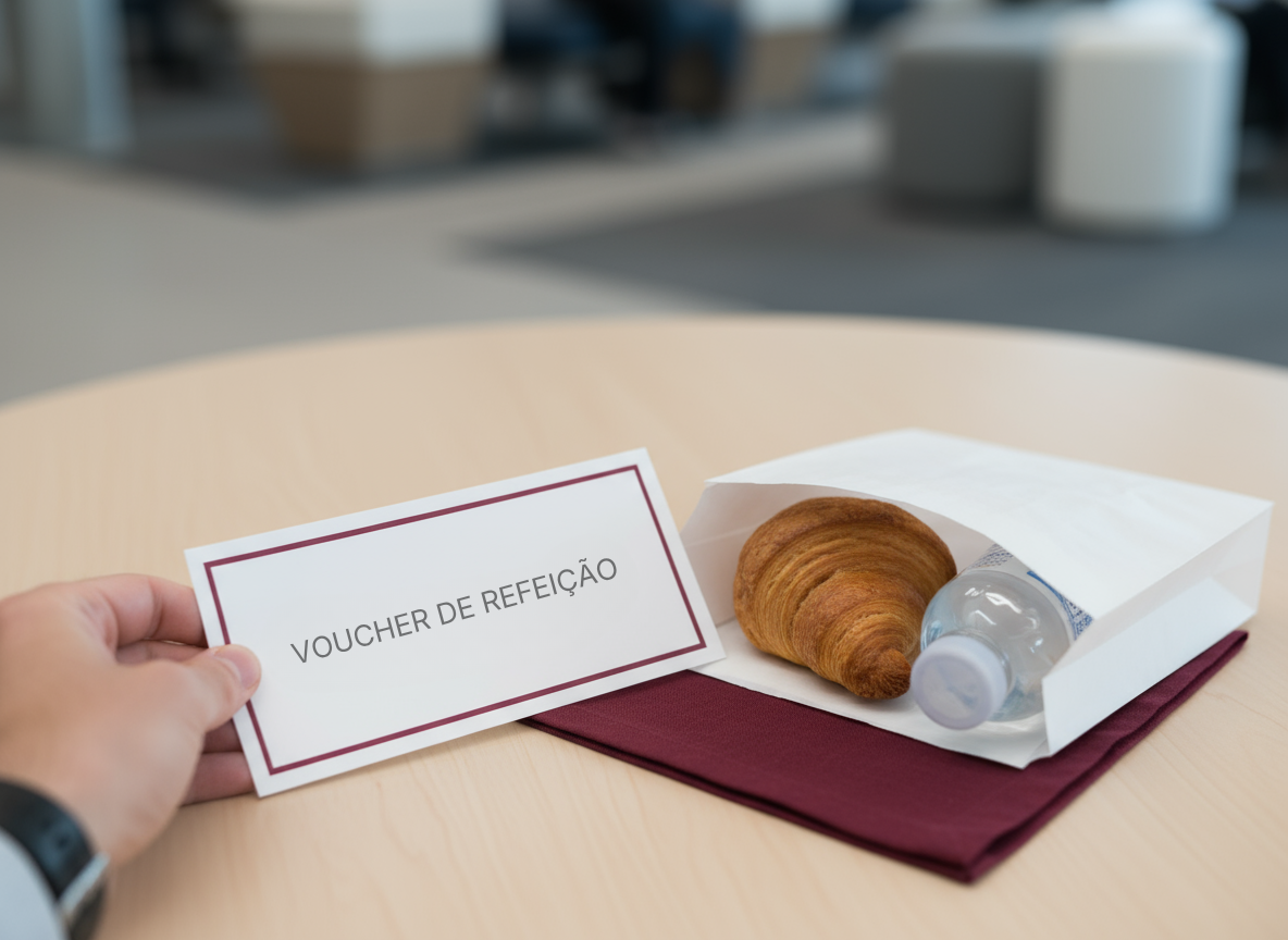 Voucher de refeição oferecido a passageiro com atraso