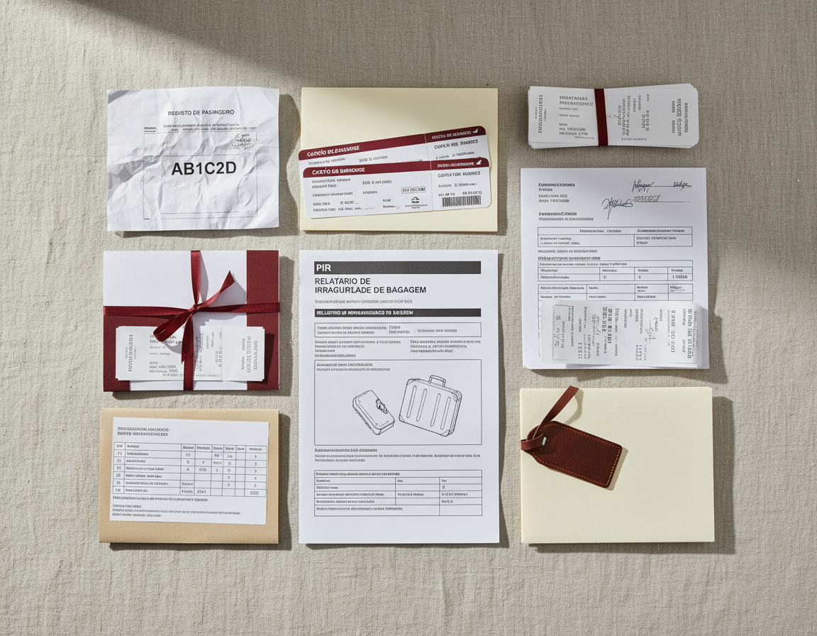 Checklist de documentos essenciais para reclamação aérea, incluindo PNR, recibos e protocolos