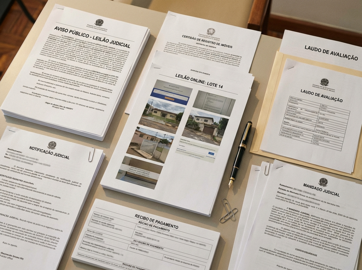 Documentos úteis para análise de nulidade de leilão: edital, matrícula/RI, laudo e comunicações