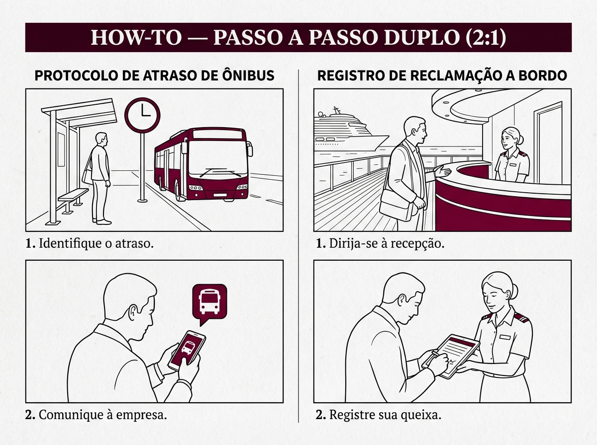 Passo a passo para registrar ocorrências em ônibus e cruzeiros