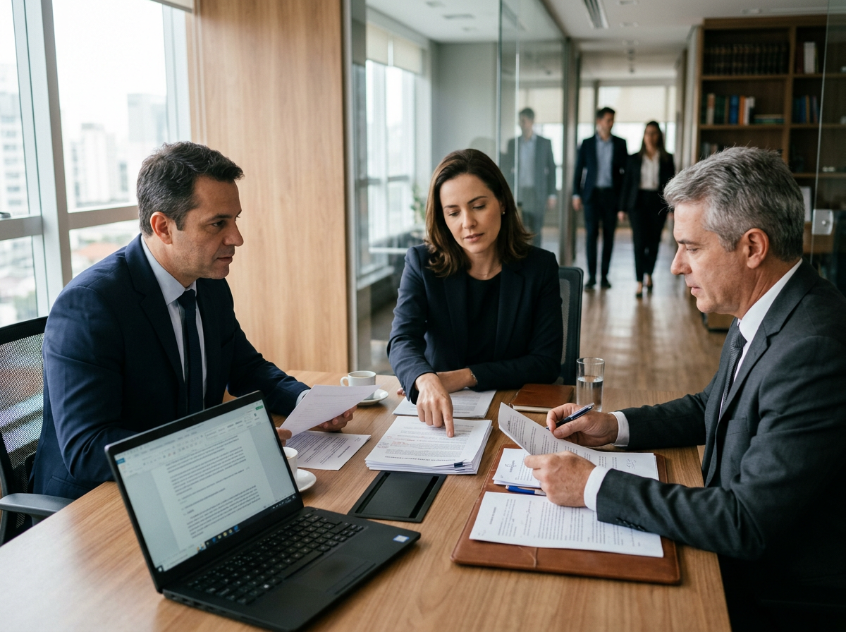 Advogada analisando situações contratuais empresariais