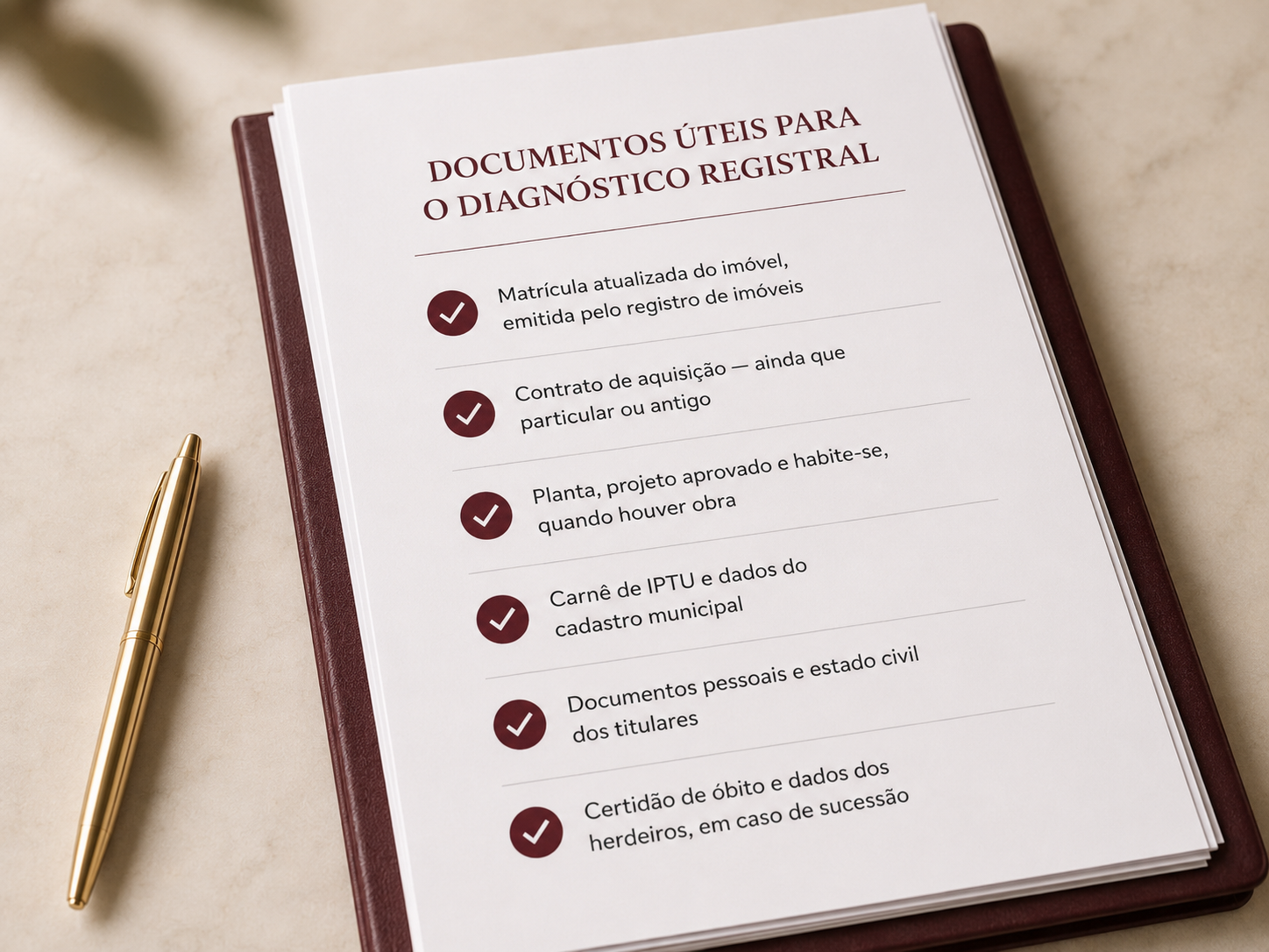 Documentos necessários para regularização de imóvel