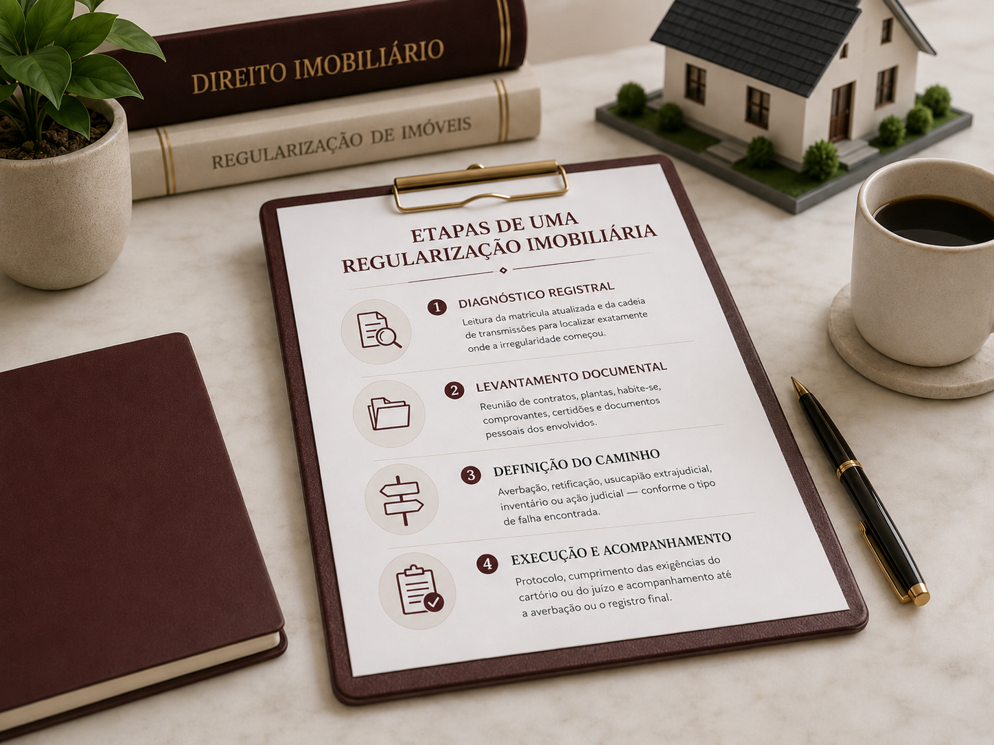 Etapas de diagnóstico e regularização documental do imóvel